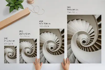 Wandposter moderne Architektur einer Wendeltreppe