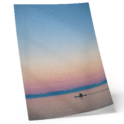 Kunstdruck leinwand Kajakfahren auf ruhiger See in Pastellfarben