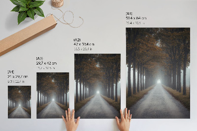 Kunstdruck leinwand Herbstlicher Nebel in einer Gasse, symmetrische, harmonische Komposition