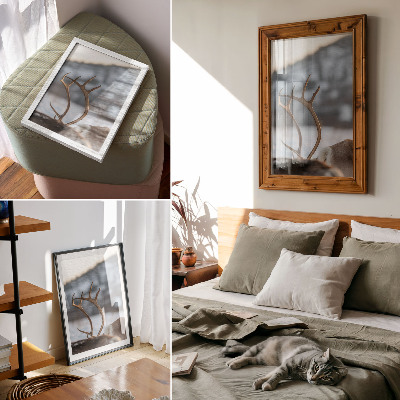 Poster Rentiere mit Geweihen – Harmonie in der Winterlandschaft