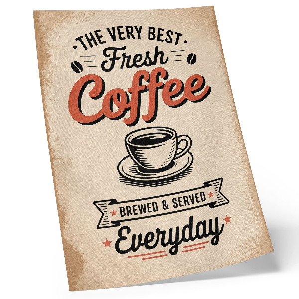 Wandposter Tasse im Retro-Café-Stil, Atmosphäre wie in einer Tasse