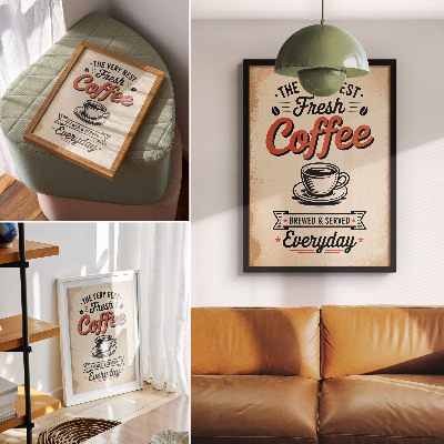 Wandposter Tasse im Retro-Café-Stil, Atmosphäre wie in einer Tasse