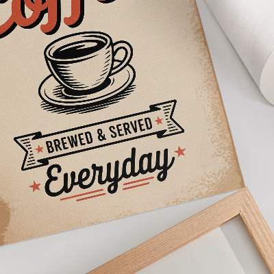 Wandposter Tasse im Retro-Café-Stil, Atmosphäre wie in einer Tasse
