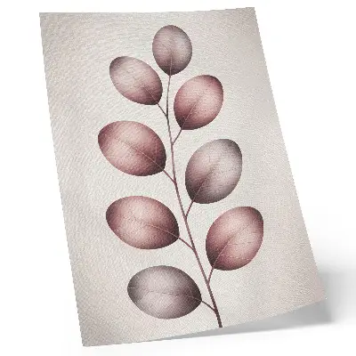 Kunstdruck auf Leinwand Zweig mit rosa Blättern in minimalistischem Stil