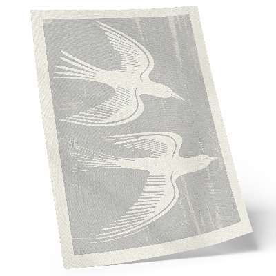 Wandposter Vögel auf grauem Hintergrund, Harmonie und Schlichtheit