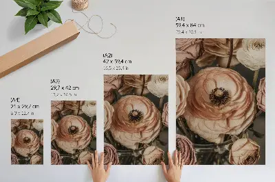 Wandposter mit dem Motiv Pastellblumen Eleganz Harmonie Sinnlichkeit