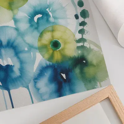 Poster abstrakte moderne Kunst in Blau und Grün