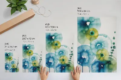 Poster abstrakte moderne Kunst in Blau und Grün