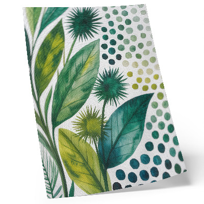 Kunstdruck leinwand Grüne Blätter, Punkte, Natur, Frische, Boho