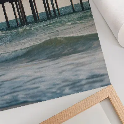 Leinwand-Kunstdruck Gelbe Häuser am Meer für Modernität und Frieden