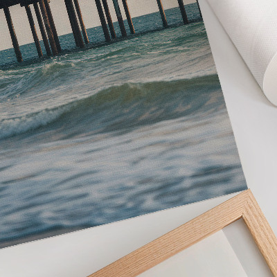 Kunstdruck leinwand Gelbe Häuser am Meer, Modernität und Frieden