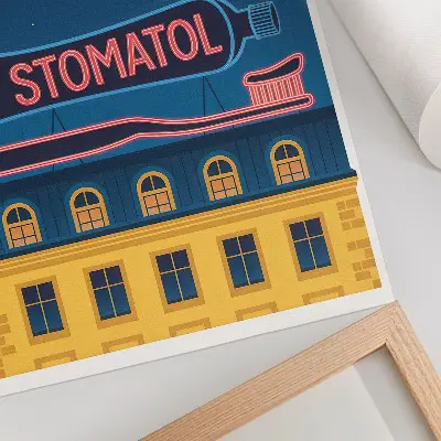 Kunstdruck auf Leinwand Neonreklame als modernes Nachtlicht für den Bau