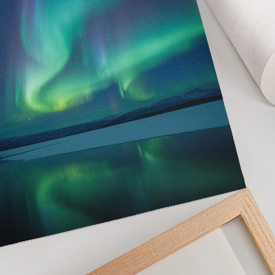 Poster Die Nordlichter vor der Kulisse einer wunderschönen nächtlichen Natur