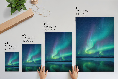 Poster Die Nordlichter vor der Kulisse einer wunderschönen nächtlichen Natur