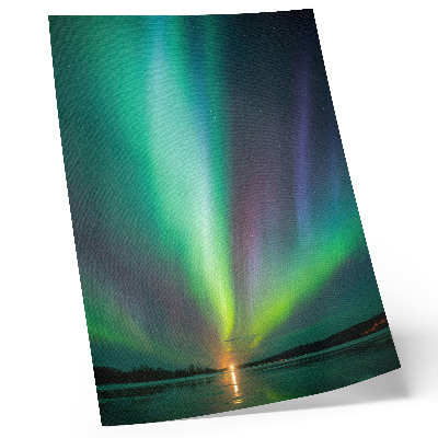 Kunstdruck leinwand Nordlichter über einer nächtlichen Landschaft voller Sterne