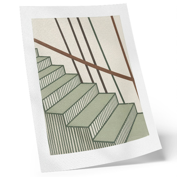 Poster Treppengeometrie, Dynamik, Minimalismus, Eleganz