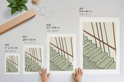 Poster Treppengeometrie, Dynamik, Minimalismus, Eleganz