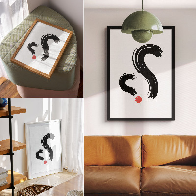 Kunstdruck leinwand Minimalistische Kontraste, Dynamik, roter Akzent