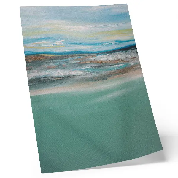 Wandposter abstraktes Kunstwerk in Blau Grün und Creme