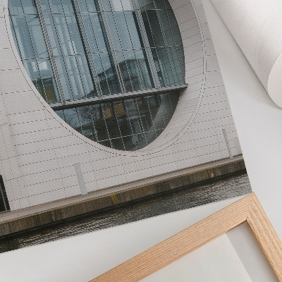 Kunstdruck leinwand Futuristische Fassade, strenge Linien, Glasstruktur