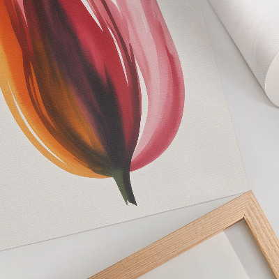 Poster Abstrakte Blume in Rot, Rosa und Orange