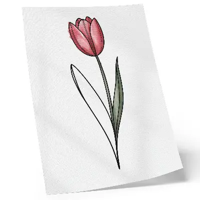 Poster Rosa Tulpe mit schlichter Kontur für mehr Leichtigkeit