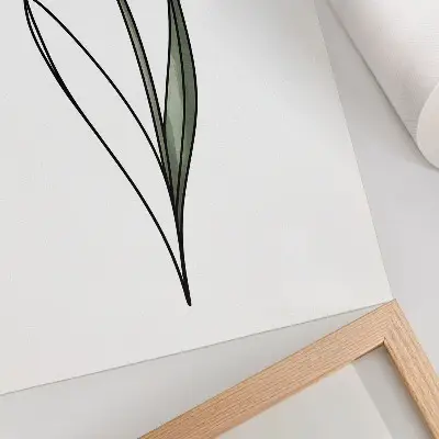 Poster Rosa Tulpe mit schlichter Kontur für mehr Leichtigkeit