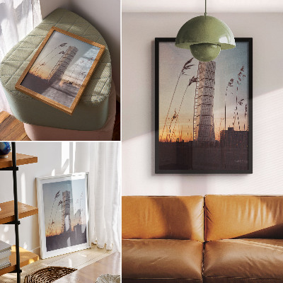 Kunstdruck leinwand Wolkenkratzer im Sonnenuntergang – moderne Architektur