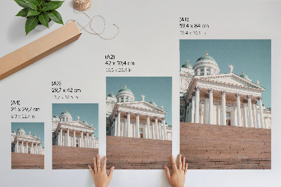 Wandposter Gebäude mit Säulen und eleganten architektonischen Details