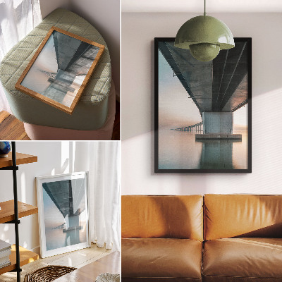 Poster Brücke über das Wasser, minimalistische Eleganz, Modernität