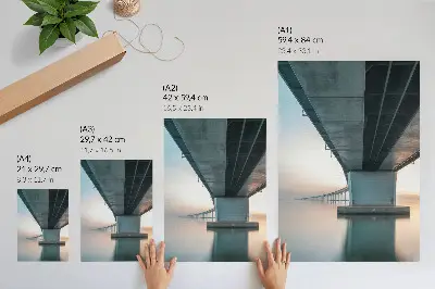 Poster Brücke über das Wasser im minimalistischen und modernen Design