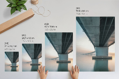 Poster Brücke über das Wasser, minimalistische Eleganz, Modernität