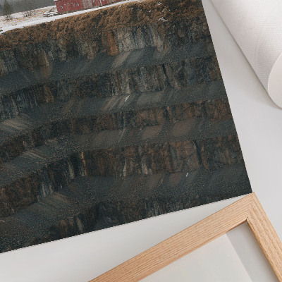 Kunstdruck leinwand Scheune am Hang, Winterlandschaft, Wald, Nebel