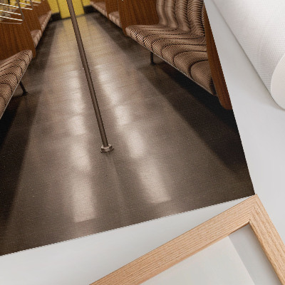 Kunstdruck leinwand Metro-Interieur aus gelbem Holz, modern