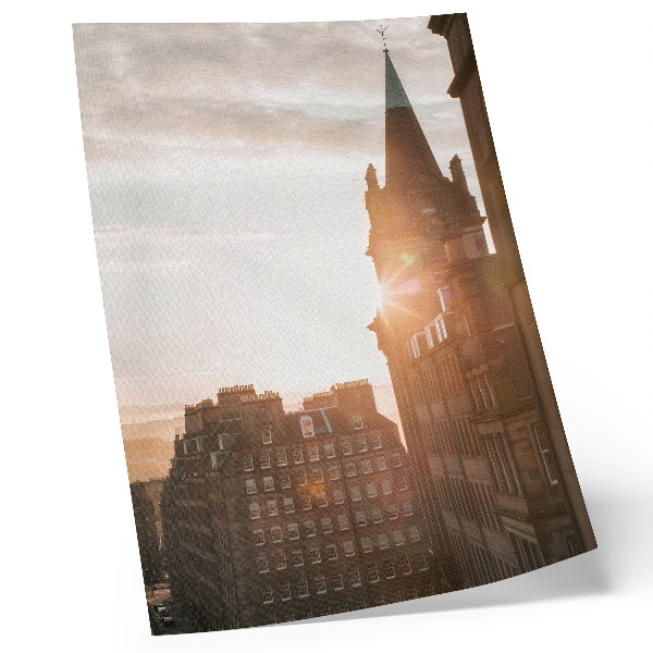 Wandposter Architektur warme Farbtöne Sonnenuntergang