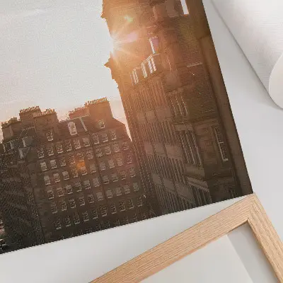 Wandposter Architektur in warmen Farbtönen bei Sonnenuntergang