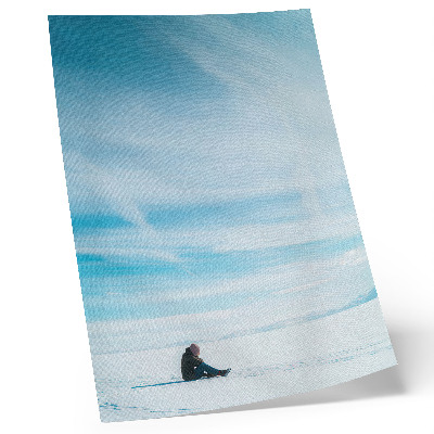 Poster Blauer Himmel über der verschneiten Einöde, Stille und Weite