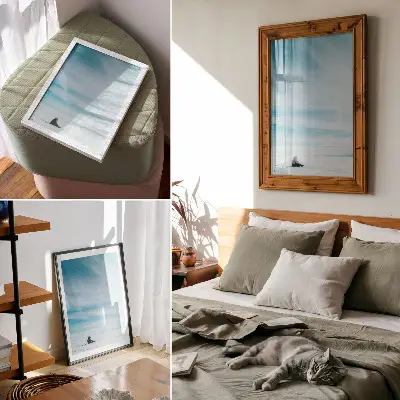 Poster blauer Himmel über der verschneiten Einöde mit Stille und Weite