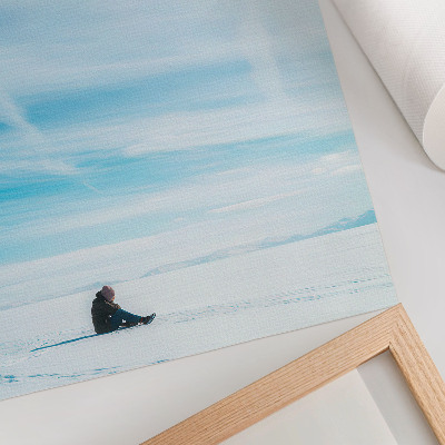 Poster Blauer Himmel über der verschneiten Einöde, Stille und Weite