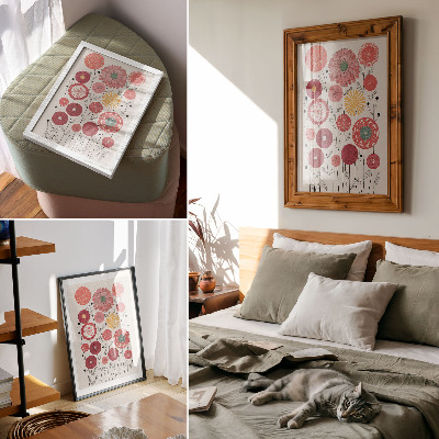 Kunstdruck leinwand Farbenfrohe geometrische Blumen im modernen Stil