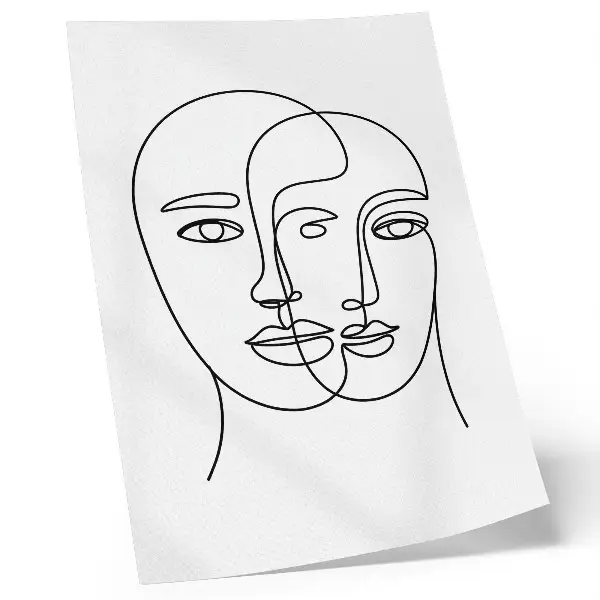 Poster Zweidimensionale Gesichter mit moderner Eleganz