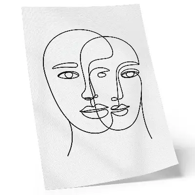 Poster Zweidimensionale Gesichter mit moderner Eleganz
