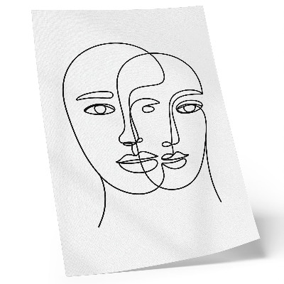 Poster Zweidimensionale Gesichter verkörpern moderne Eleganz
