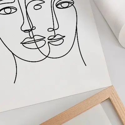 Poster Zweidimensionale Gesichter mit moderner Eleganz