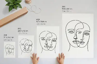 Poster Zweidimensionale Gesichter mit moderner Eleganz