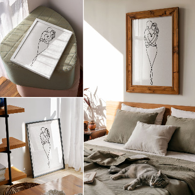 Wandposter Minimalistisches Paardesign mit Herzlinie