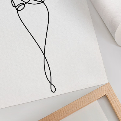 Wandposter Minimalistisches Paardesign mit Herzlinie