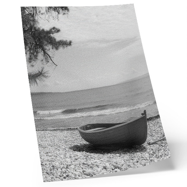 Poster Boot am Strand, Wellen, Himmel, Harmonie, Frieden