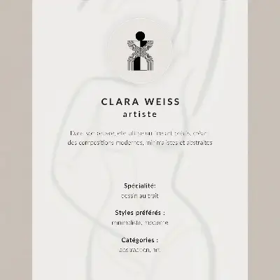 Poster linienzeichnung mit person und blume in schlichter eleganz