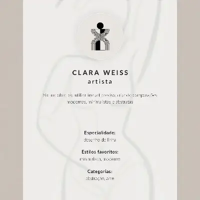 Poster linienzeichnung mit person und blume in schlichter eleganz